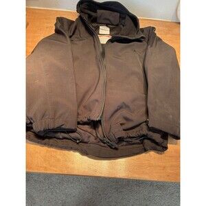 DEWBU Heated Fleece Jacket Black Full Zip Hooded Mens M Electric Heat